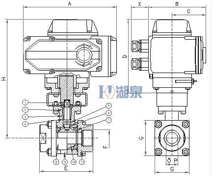 電動絲扣球閥Q911F-16P型號，圖片，原理